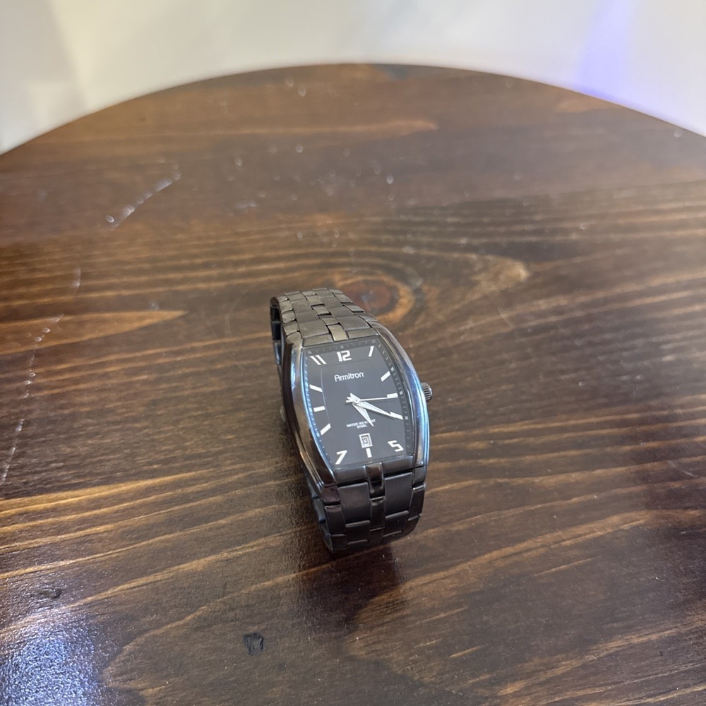 Men's Black Tank Armitron Watch Classy Analog 165‎ Feet Water Resistant